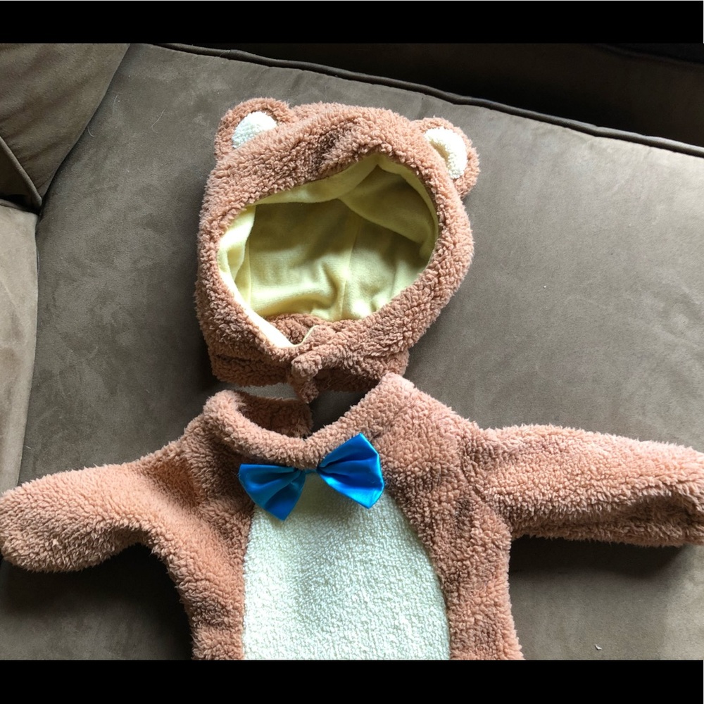 Rubie’s Fluffy Fleece Footie Hat Bodysuit Bear Kid - Picture 2 of 13
